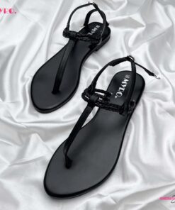 Myro Black Braided Thongs