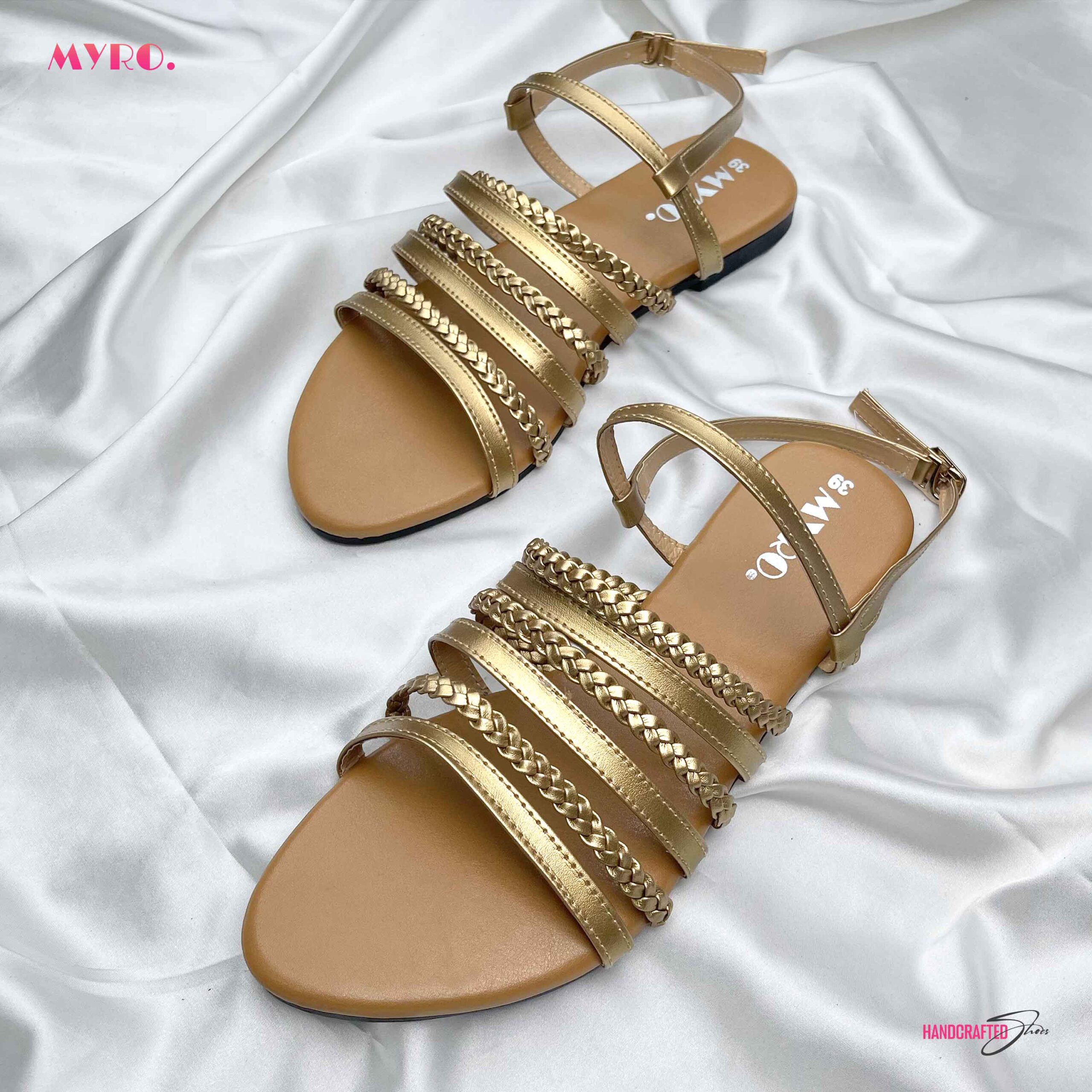 Myro Gold Braided Strappy