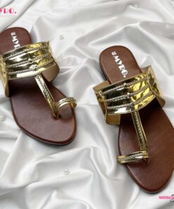 Myro Golden Braided Chappal