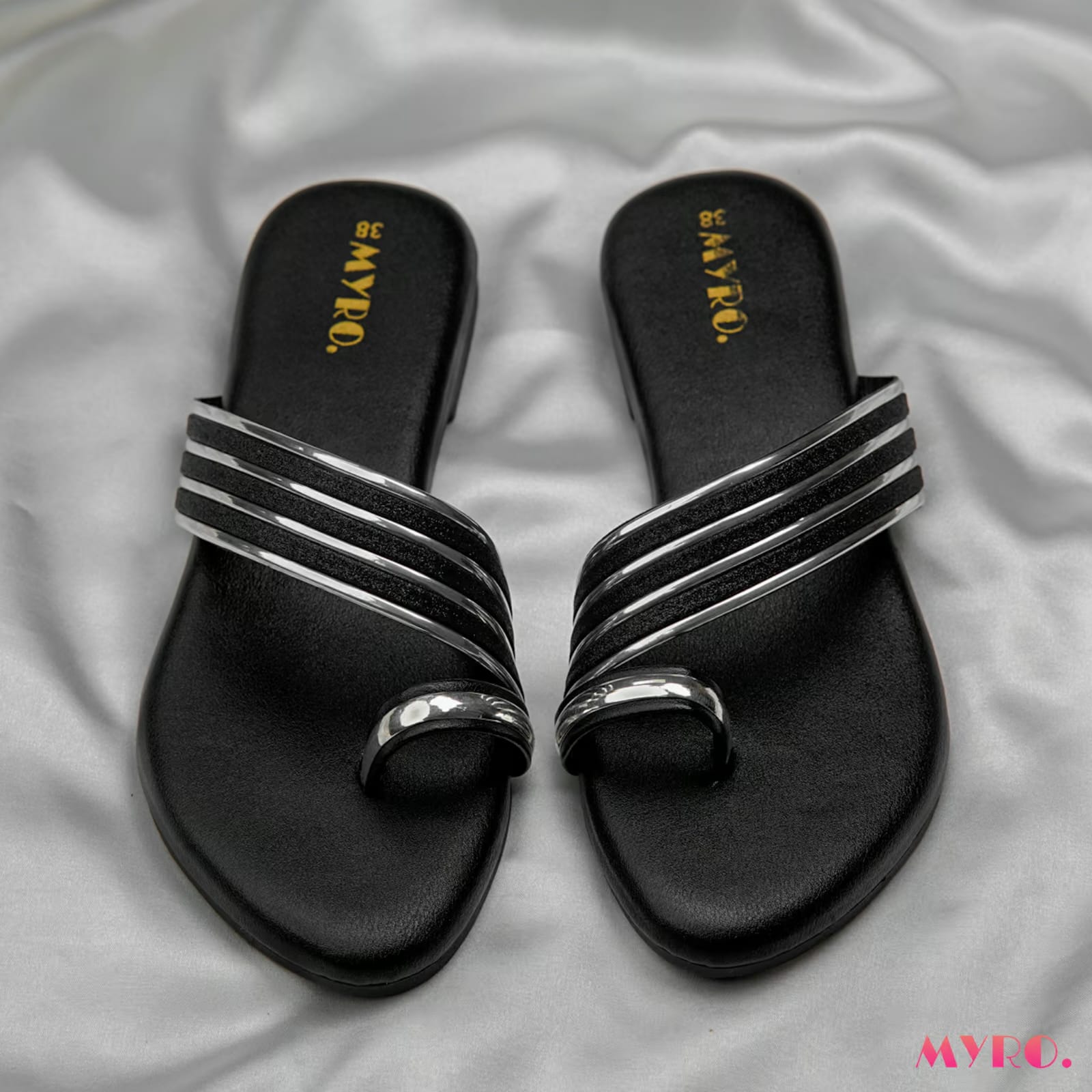 Black Jelly Glitter Chappal - Image 5