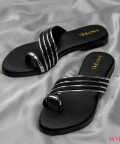 Black Jelly Glitter Chappal