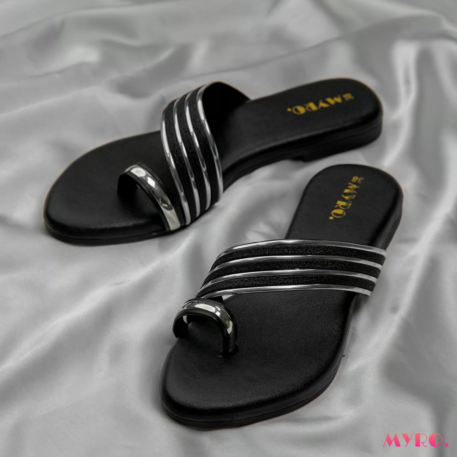 Black Jelly Glitter Chappal