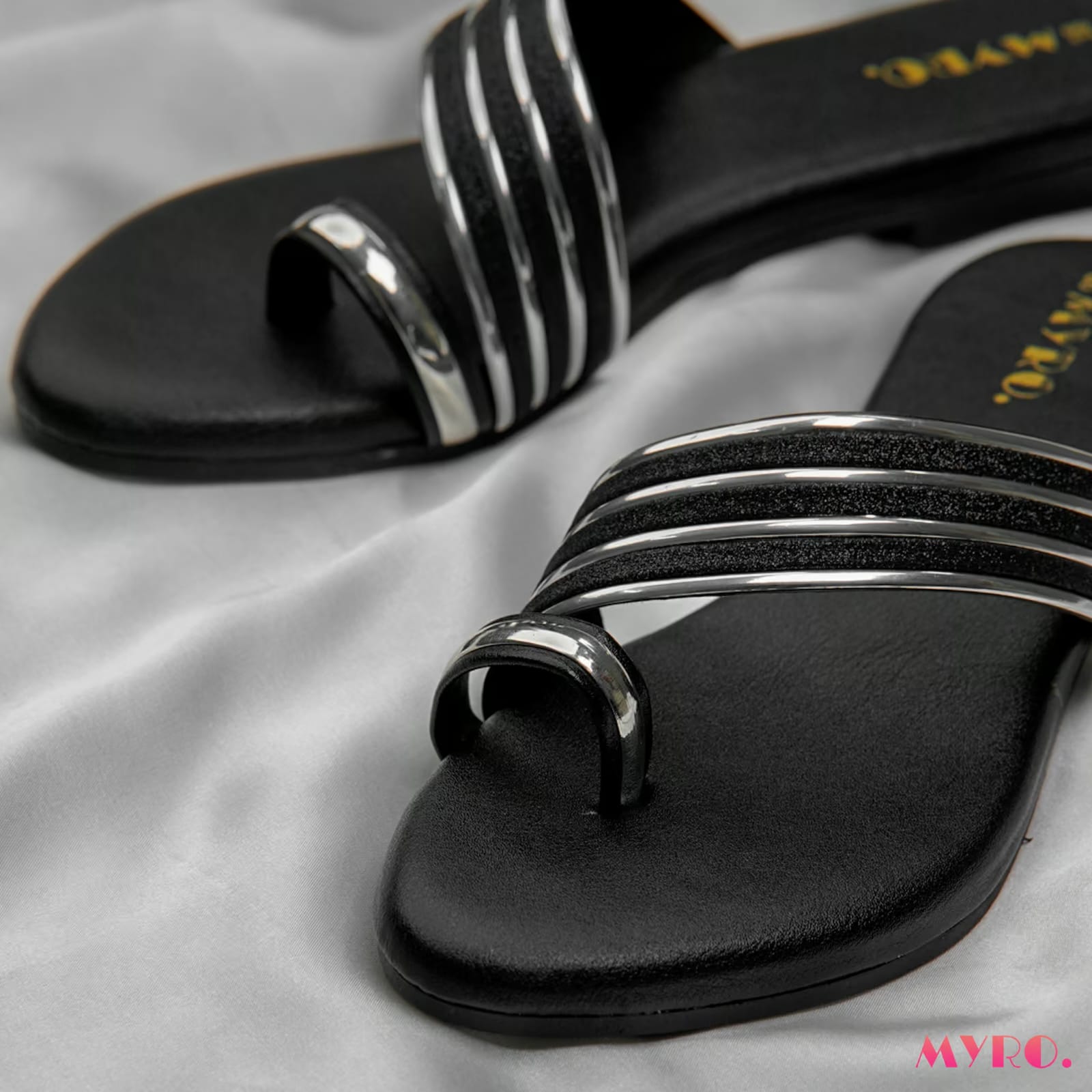 Black Jelly Glitter Chappal - Image 3