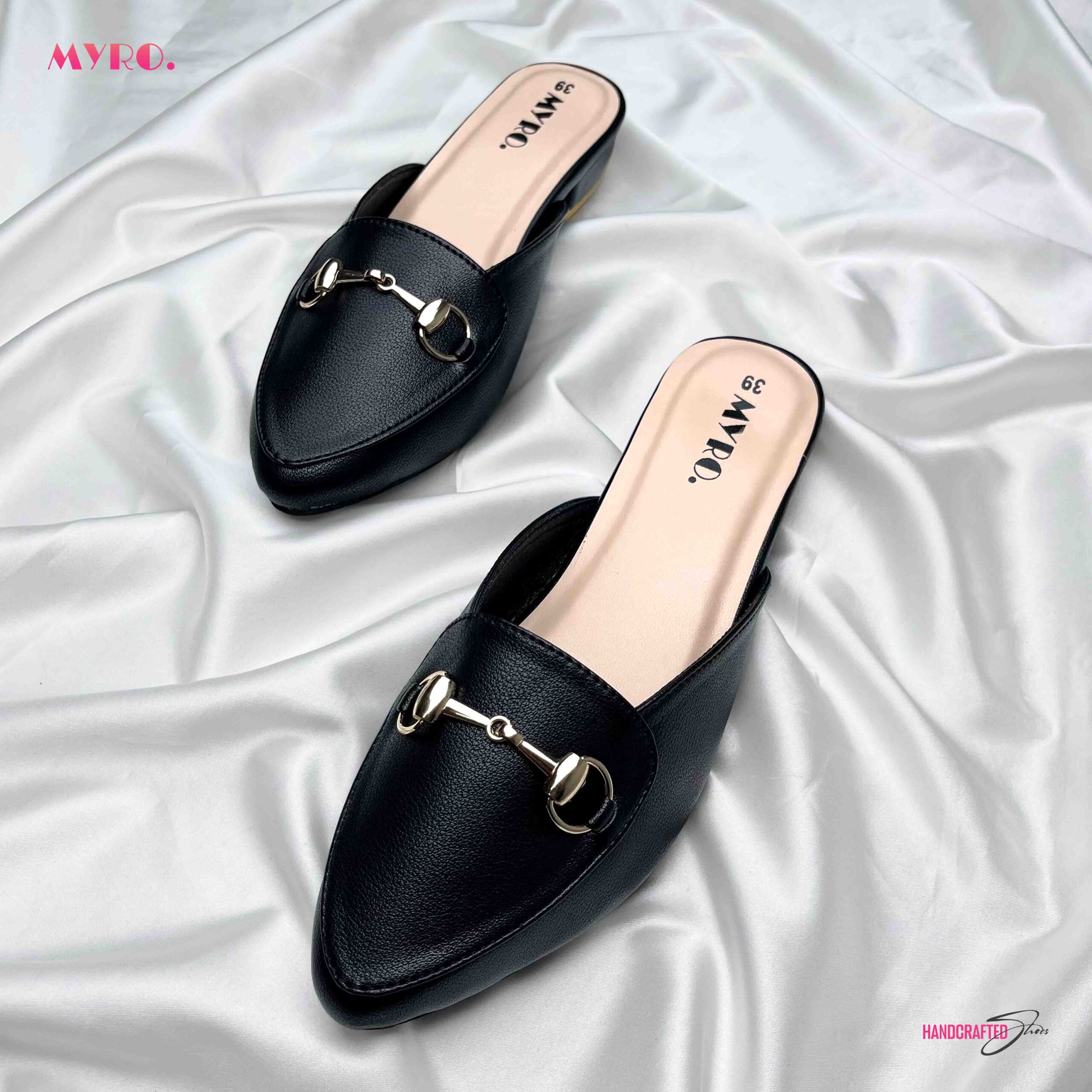 Myro Black Toe Mules