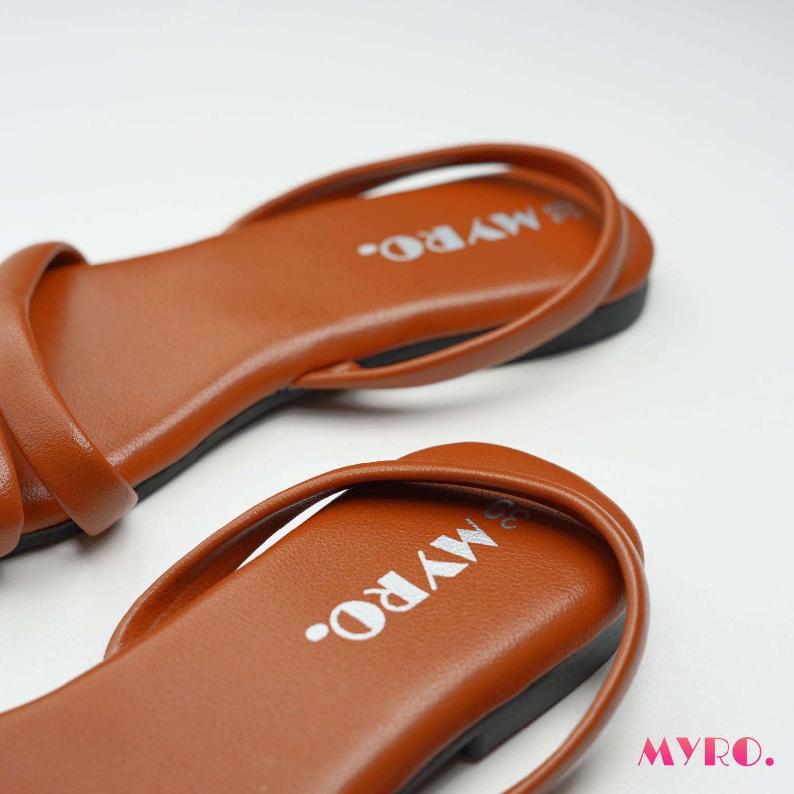 Myro Square Quilted Brown Toe Flat - Image 3