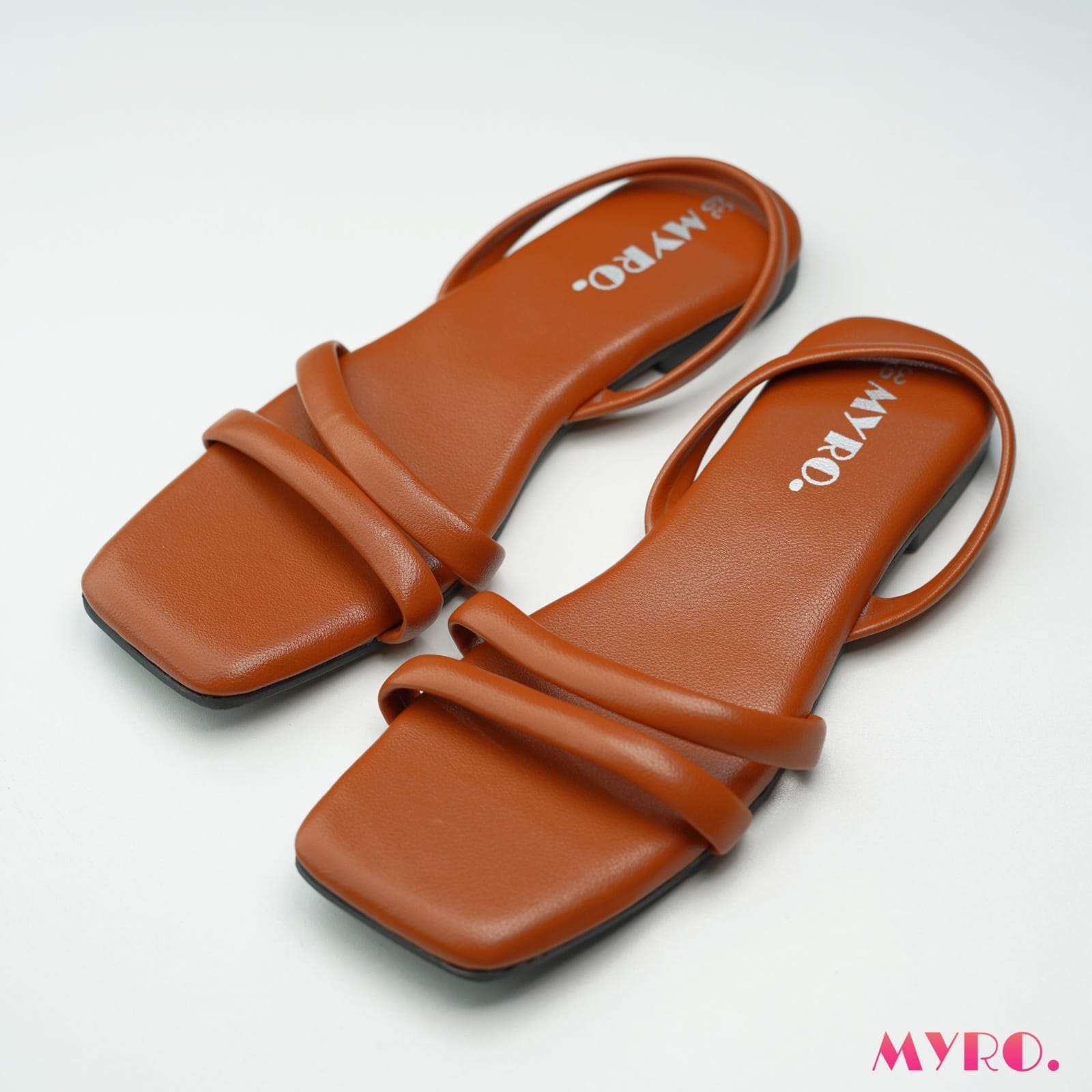 Myro Square Quilted Brown Toe Flat - Image 4