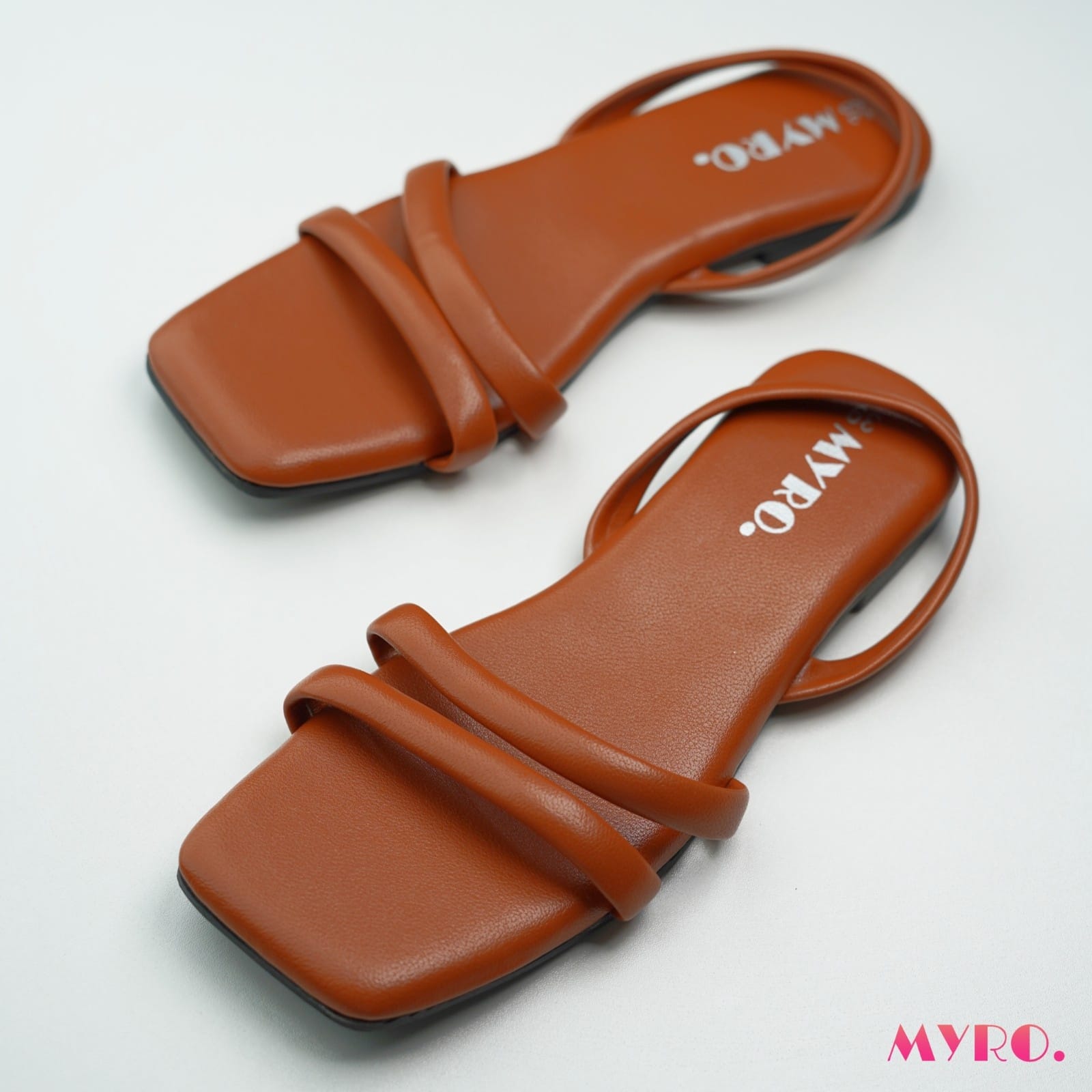 Myro Square Quilted Brown Toe Flat