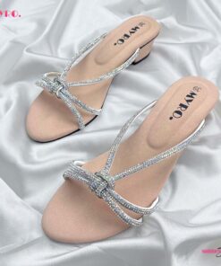 Myro Jenny White Rose Gold Low Heel