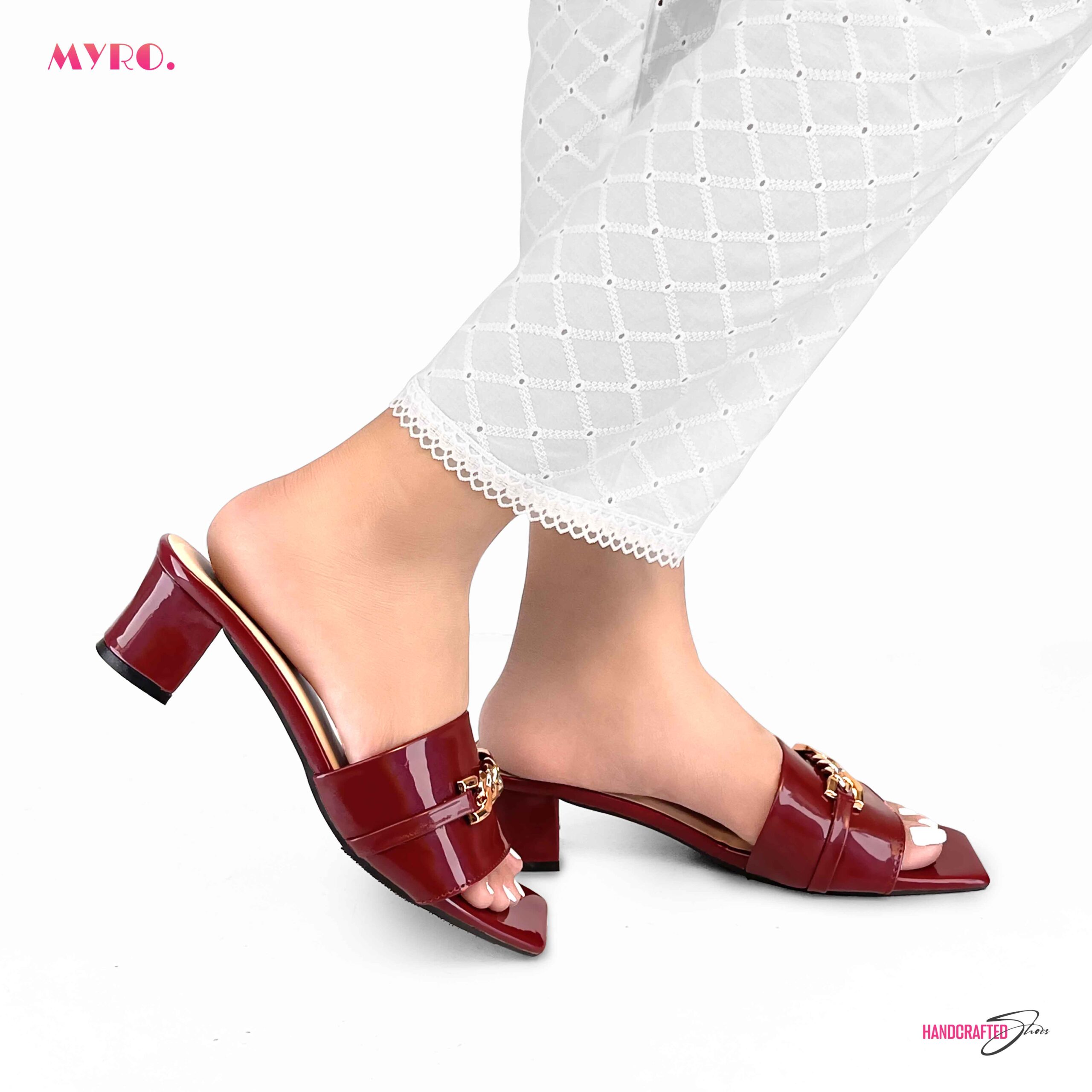 Carolyn Maroon Low Heel - Image 5