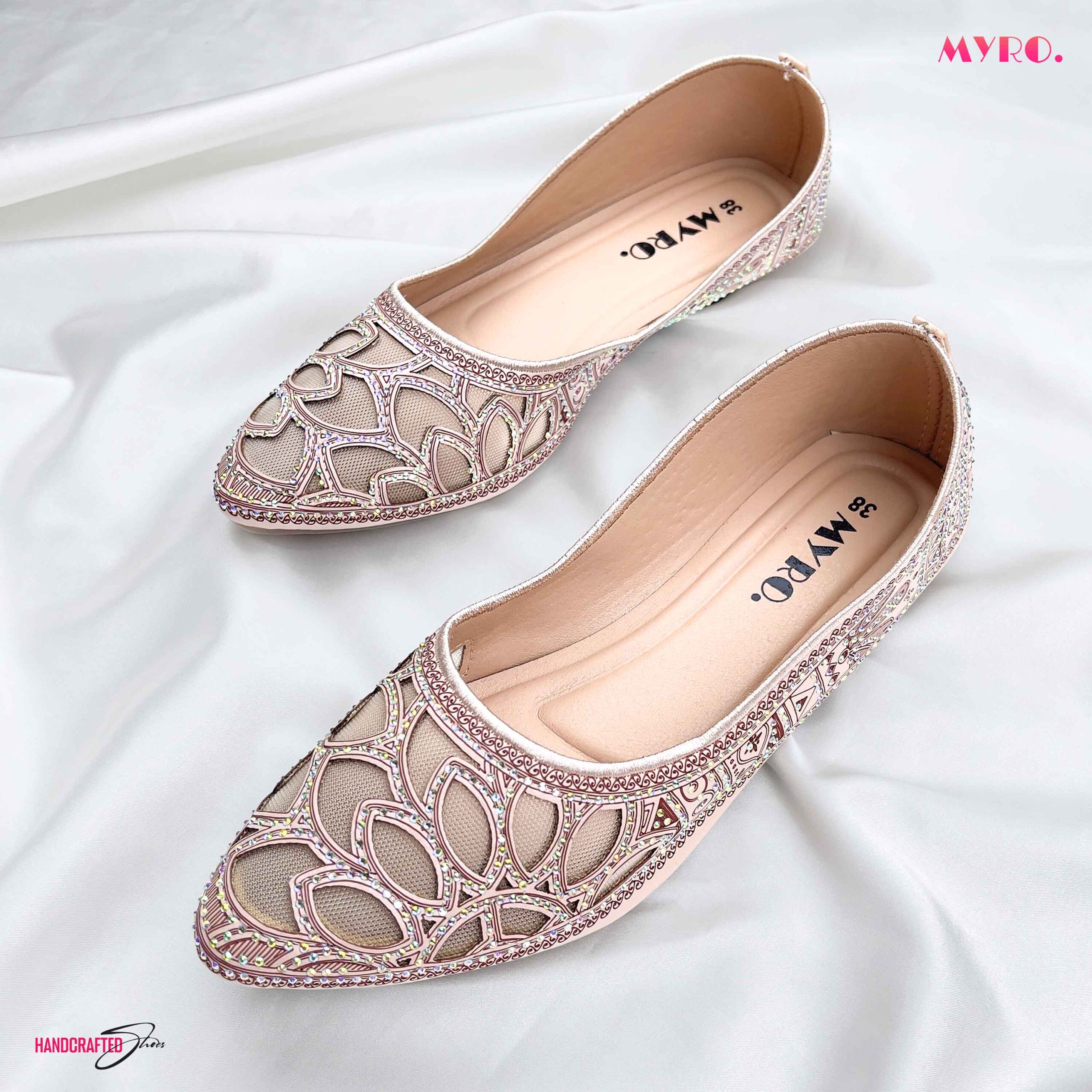Flora Rose Gold Mules